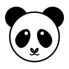 Cute Minimalist Panda Face Vector Icon. Kawaii Animal Head Illustration for Sticker, Decal, and Nursery Art. © eminyes