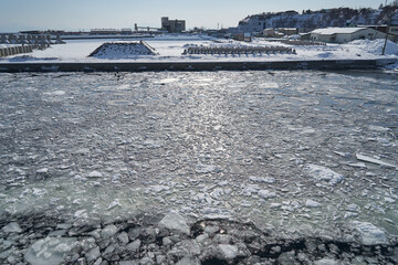 北海道　船上から見た網走港の流氷 © osap1111