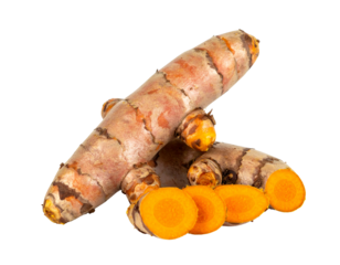 Top view of several square-shaped frozen orange fruit or vegetable puree cubes on a white background.