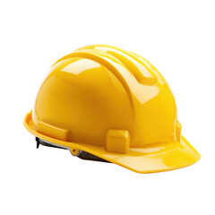 Bright yellow protective headgear for industrial safety hardhat protection, Isolated On White, Png Transparent, Cut Out