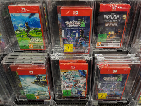 Video Game Display with Popular Titles in Store