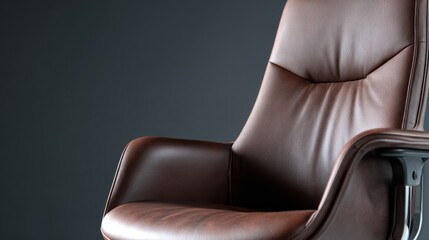 Ergonomic office chair in leather finish captured in medium shot emphasizing durability and sleek style suited for professional notarial environments.