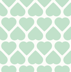 Vector green heart seamless pattern, modern geometric pattern.