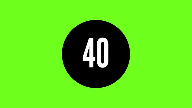 Countdown 50 to 0 Animation, Count the Number, Counts Digits, Blue Counting and Modern Countdown Time, Green Screen Background, Amazing Countdown Video, Unique Countdown 