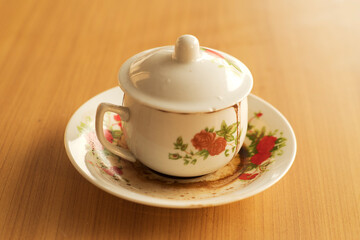 coffee with Vintage Cup Design