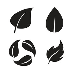 Plant and Leaf Symbols Set,Eco Nature Leaf Icon,Botanical Leaf Icon Collection