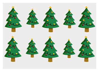 Christmas wallpaper: the big decorated Christmas trees design 