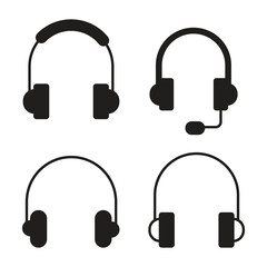Audio Headphones Icons Set,eadphones Outline Icon Pack,Modern Headphones Icons Collection