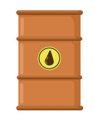 Industrial Oil Barrel Drum with Crude Petroleum Drop Symbol