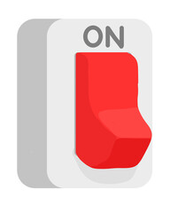 Red Rocker Switch in the On Position Power Button Control