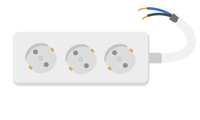 Electrical Power Strip Extension Cord with Three European Outlets