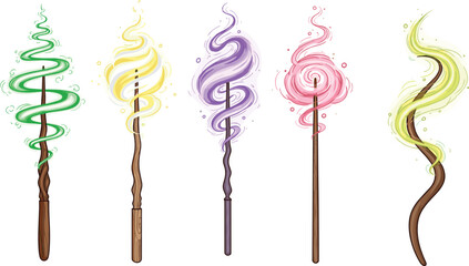 Diverse People with Abstract, Rainbow Swirl, Technology, and Musical Note Backgrounds Vector Icons.