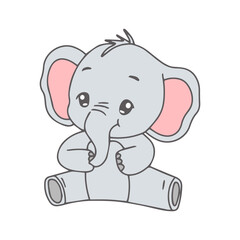 Cute Elephant Character Mascot 