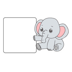 Cute elephant clipart design illustration. cartoon 2d flat elephant