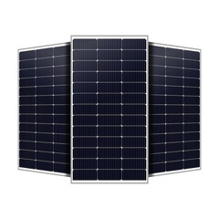 Clean energy solar panel set with front and side views representing eco-friendly technology.