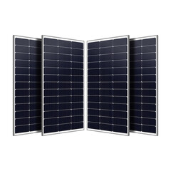 High quality solar panels isolated on white background, representing clean and renewable energy solutions. Ideal for green technology, sustainability projects, power systems and eco-friendly designs.