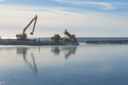 redevelopment of Ontario Place by Therme Group view from Martin Goodman Trl across Ontario Place West Channel, Toronto