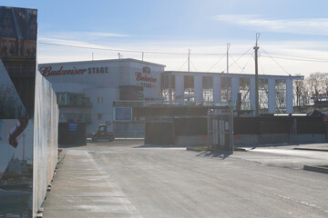 Fototapeta premium Budweiser Stage now called RBC Amphitheatre a live music venue, located at 909 Lake Shore Blvd W, Toronto (solar flare)