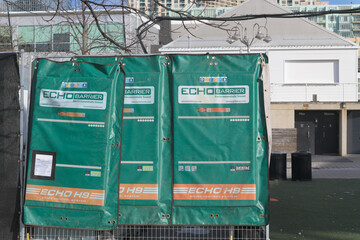 Fototapeta premium Echo Barrier H9, portable, fire- and water-resistant acoustic panels at Harbourfront Centre, Toronto