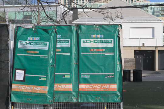 Echo Barrier H9, portable, fire- and water-resistant acoustic panels at Harbourfront Centre, Toronto