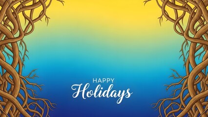 Elegant Happy Holidays Botanical Frame