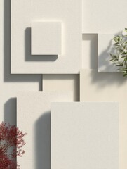 Brand Identity Template Background With Texture Wall and Shadows in Minimalistic Layout Suitable for Design Projects or Presentations