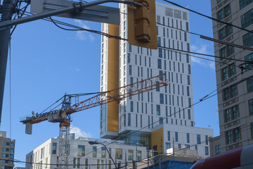 Naklejka premium construction crane at Graywood Developments project at 241 Church Street, Toronto