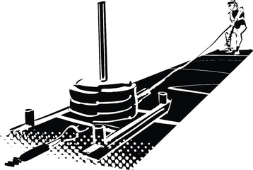 The female athlete is getting a weighted sled pull