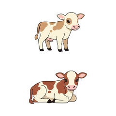 Cute Calf in Green Pasture - Adorable Farm Animal Photography