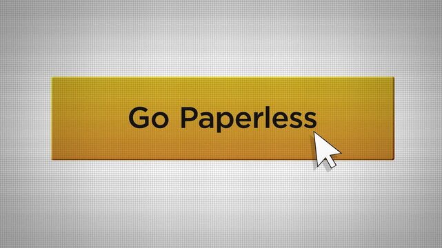E-Commerce Series - Mouse Pushes Go Paperless Button
