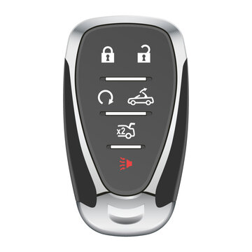 A car key fob isolated on white background. Keyless vehicle entry device. Scalable and Editable EPS 10 vector graphic illustration.