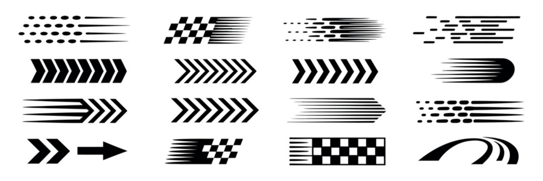 Racing Stripes Vector Set with Car Tuning Decals and Dynamic Speed Lines