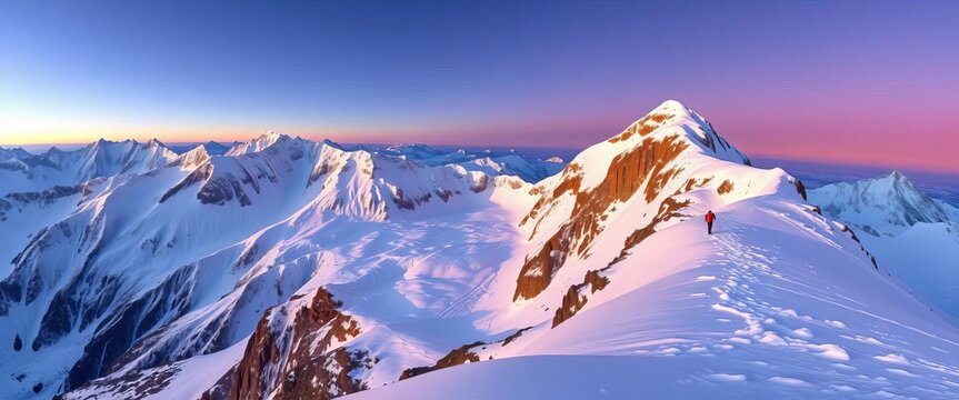 Winter ascent to Piz Kesch summit via Vadret da Porchabella glacier, breathtaking alpine scenery ,  mountain,  Alps
