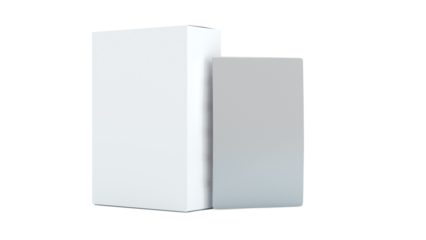 White cardboard box with blister packs 3d rendering on transparent background