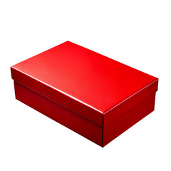 Red gift box isolated on white background