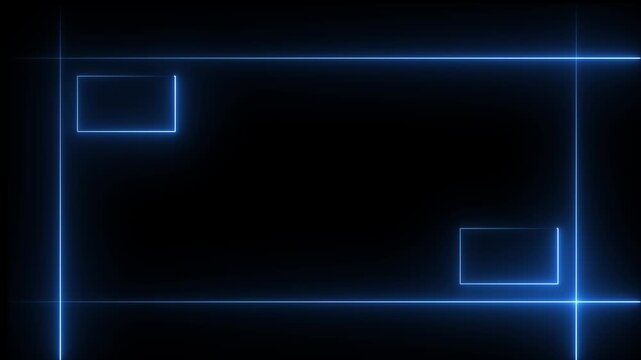 Rectangular neon effect animation. Neon flame gradually appearing in a rectangle frame. Abstract neon line picture frame background neon glowing laser lines abstract background animation, 4k animation