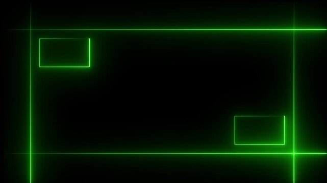 Rectangular neon effect animation. Neon flame gradually appearing in a rectangle frame. Abstract neon line picture frame background neon glowing laser lines abstract background animation, 4k animation