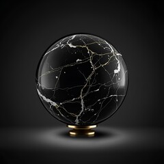 glass globe on black background
