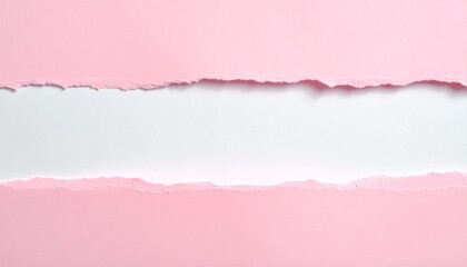 Naklejka premium Pink paper with torn edge, white background