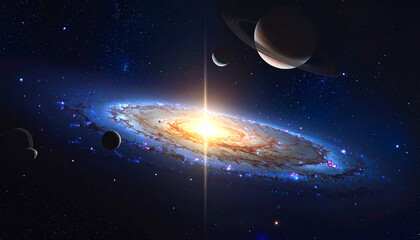 宇宙　惑星　生成AI　背景　