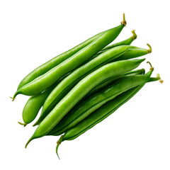 Fresh green peas pods isolated on white background