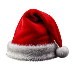 Santa claus red christmas hat with white fur trim
