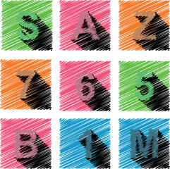 alphabet colorful sketch children style pack collection in vector format