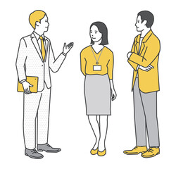 会話をするビジネスパーソンのイラストベクター素材