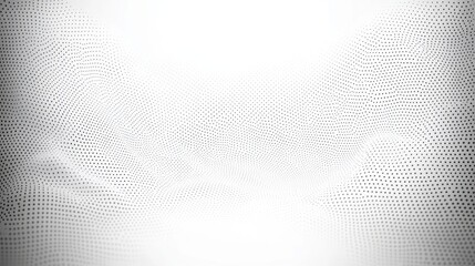 serene monochrome field of tiny black dots forming an undulating wave-like surface with soft gradient and a subtle sense of depth and motion