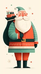 santa claus with a bag of gifts