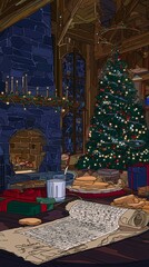 christmas tree with gifts decoration