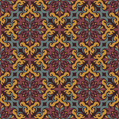 luxury floral damask pattern seamless vector background featuring ornate damask pattern details and vintage botanical elements, creating an elegant decorative ideal for textiles, wallpapers, packaging