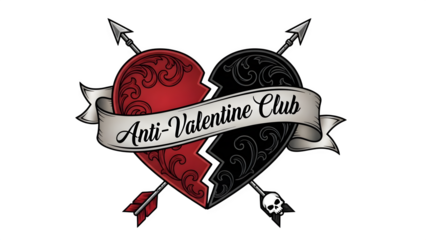 Anti Valentine Club Broken Heart Illustration PNG