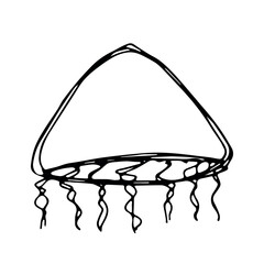 Hand drawn jellyfish doodle Sea animal illustration Cute marine underwater creature Medusa sketch clipart Single element for web, design, decor, children's print